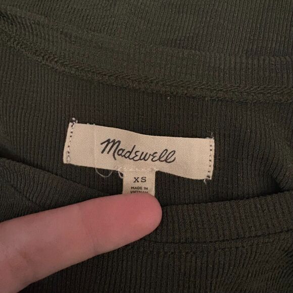 Madewell Eastover Tank Dried Olive Scoop Neck Ribbed Basic Layering Size XS - Picture 3 of 5